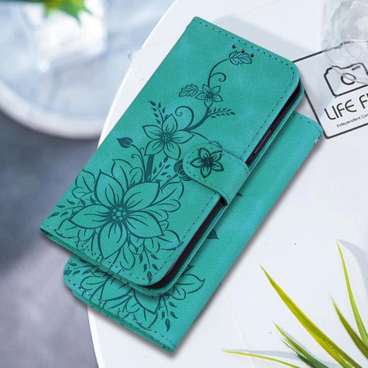 Lily Embossed Leather Phone Case, For iPhone 17 Pro Max, For iPhone 17 Pro, For iPhone 17, For iPhone 17 Air, iPhone 16e, For iPhone 16 Pro Max, For iPhone 16 Pro, For iPhone 16 Plus, For iPhone 16, For iPhone 15 Pro Max, For iPhone 15 Pro�������������...