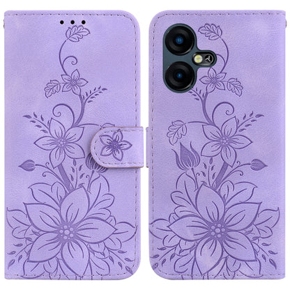 Lily Embossed Leather Phone Case, For Tecno Pova 5 Pro, For Tecno Pova Neo 3, For Tecno Pova 5, For Tecno Camon 20 Premier 5G, For Tecno Camon 20 Pro 5G, For Tecno Camon 20 Pro 4G / Camon 20, For Tecno Spark 10 5G, For Tecno Spark 10 4G / Spark 10C    ...