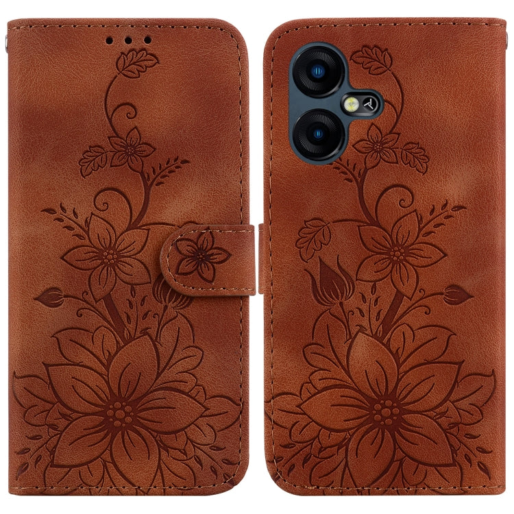 Lily Embossed Leather Phone Case, For Tecno Pova 5 Pro, For Tecno Pova Neo 3, For Tecno Pova 5, For Tecno Camon 20 Premier 5G, For Tecno Camon 20 Pro 5G, For Tecno Camon 20 Pro 4G / Camon 20, For Tecno Spark 10 5G, For Tecno Spark 10 4G / Spark 10C    ...