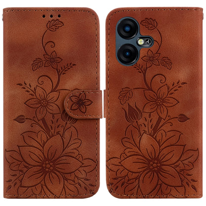 Lily Embossed Leather Phone Case, For Tecno Pova 5 Pro, For Tecno Pova Neo 3, For Tecno Pova 5, For Tecno Camon 20 Premier 5G, For Tecno Camon 20 Pro 5G, For Tecno Camon 20 Pro 4G / Camon 20, For Tecno Spark 10 5G, For Tecno Spark 10 4G / Spark 10C    ...