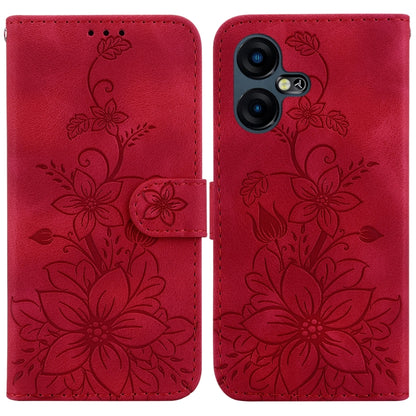 Lily Embossed Leather Phone Case, For Tecno Pova 5 Pro, For Tecno Pova Neo 3, For Tecno Pova 5, For Tecno Camon 20 Premier 5G, For Tecno Camon 20 Pro 5G, For Tecno Camon 20 Pro 4G / Camon 20, For Tecno Spark 10 5G, For Tecno Spark 10 4G / Spark 10C    ...