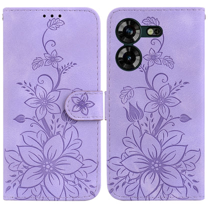 Lily Embossed Leather Phone Case, For Tecno Pova 5 Pro, For Tecno Pova Neo 3, For Tecno Pova 5, For Tecno Camon 20 Premier 5G, For Tecno Camon 20 Pro 5G, For Tecno Camon 20 Pro 4G / Camon 20, For Tecno Spark 10 5G, For Tecno Spark 10 4G / Spark 10C    ...