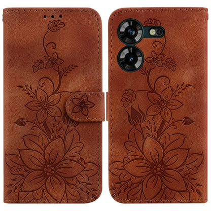 Lily Embossed Leather Phone Case, For Tecno Pova 5 Pro, For Tecno Pova Neo 3, For Tecno Pova 5, For Tecno Camon 20 Premier 5G, For Tecno Camon 20 Pro 5G, For Tecno Camon 20 Pro 4G / Camon 20, For Tecno Spark 10 5G, For Tecno Spark 10 4G / Spark 10C    ...