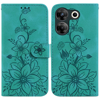 Lily Embossed Leather Phone Case, For Tecno Pova 5 Pro, For Tecno Pova Neo 3, For Tecno Pova 5, For Tecno Camon 20 Premier 5G, For Tecno Camon 20 Pro 5G, For Tecno Camon 20 Pro 4G / Camon 20, For Tecno Spark 10 5G, For Tecno Spark 10 4G / Spark 10C    ...