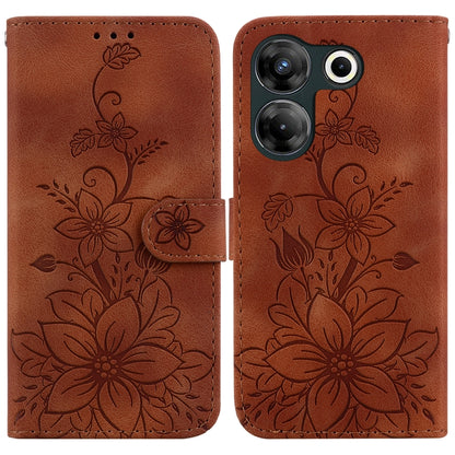 Lily Embossed Leather Phone Case, For Tecno Pova 5 Pro, For Tecno Pova Neo 3, For Tecno Pova 5, For Tecno Camon 20 Premier 5G, For Tecno Camon 20 Pro 5G, For Tecno Camon 20 Pro 4G / Camon 20, For Tecno Spark 10 5G, For Tecno Spark 10 4G / Spark 10C    ...