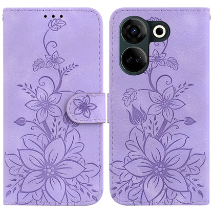 Lily Embossed Leather Phone Case, For Tecno Pova 5 Pro, For Tecno Pova Neo 3, For Tecno Pova 5, For Tecno Camon 20 Premier 5G, For Tecno Camon 20 Pro 5G, For Tecno Camon 20 Pro 4G / Camon 20, For Tecno Spark 10 5G, For Tecno Spark 10 4G / Spark 10C    ...