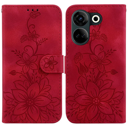 Lily Embossed Leather Phone Case, For Tecno Pova 5 Pro, For Tecno Pova Neo 3, For Tecno Pova 5, For Tecno Camon 20 Premier 5G, For Tecno Camon 20 Pro 5G, For Tecno Camon 20 Pro 4G / Camon 20, For Tecno Spark 10 5G, For Tecno Spark 10 4G / Spark 10C    ...