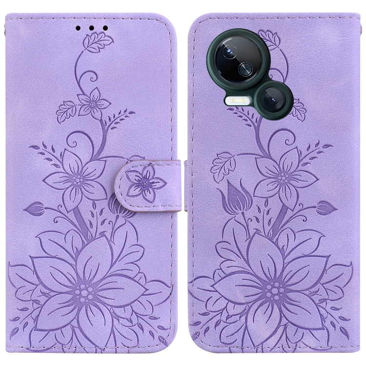 Lily Embossed Leather Phone Case, For Tecno Pova 5 Pro, For Tecno Pova Neo 3, For Tecno Pova 5, For Tecno Camon 20 Premier 5G, For Tecno Camon 20 Pro 5G, For Tecno Camon 20 Pro 4G / Camon 20, For Tecno Spark 10 5G, For Tecno Spark 10 4G / Spark 10C    ...