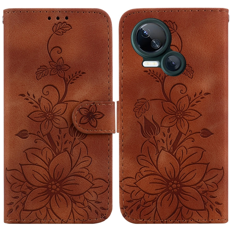 Lily Embossed Leather Phone Case, For Tecno Pova 5 Pro, For Tecno Pova Neo 3, For Tecno Pova 5, For Tecno Camon 20 Premier 5G, For Tecno Camon 20 Pro 5G, For Tecno Camon 20 Pro 4G / Camon 20, For Tecno Spark 10 5G, For Tecno Spark 10 4G / Spark 10C    ...