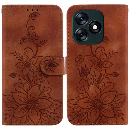Lily Embossed Leather Phone Case, For Tecno Pova 5 Pro, For Tecno Pova Neo 3, For Tecno Pova 5, For Tecno Camon 20 Premier 5G, For Tecno Camon 20 Pro 5G, For Tecno Camon 20 Pro 4G / Camon 20, For Tecno Spark 10 5G, For Tecno Spark 10 4G / Spark 10C    ...