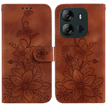 Lily Embossed Leather Phone Case, For Tecno Pova 5 Pro, For Tecno Pova Neo 3, For Tecno Pova 5, For Tecno Camon 20 Premier 5G, For Tecno Camon 20 Pro 5G, For Tecno Camon 20 Pro 4G / Camon 20, For Tecno Spark 10 5G, For Tecno Spark 10 4G / Spark 10C    ...