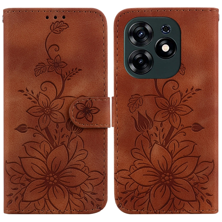 Lily Embossed Leather Phone Case, For Tecno Pova 5 Pro, For Tecno Pova Neo 3, For Tecno Pova 5, For Tecno Camon 20 Premier 5G, For Tecno Camon 20 Pro 5G, For Tecno Camon 20 Pro 4G / Camon 20, For Tecno Spark 10 5G, For Tecno Spark 10 4G / Spark 10C    ...