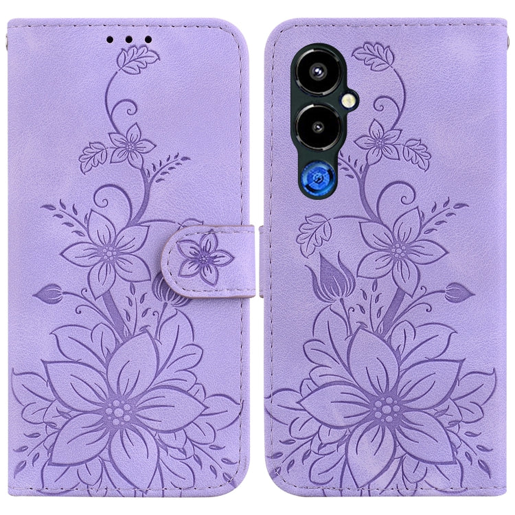 Lily Embossed Leather Phone Case, For Tecno Pova 5 Pro, For Tecno Pova Neo 3, For Tecno Pova 5, For Tecno Camon 20 Premier 5G, For Tecno Camon 20 Pro 5G, For Tecno Camon 20 Pro 4G / Camon 20, For Tecno Spark 10 5G, For Tecno Spark 10 4G / Spark 10C    ...