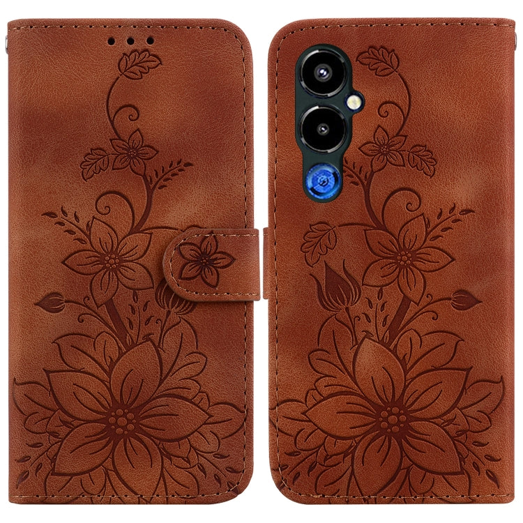 Lily Embossed Leather Phone Case, For Tecno Pova 5 Pro, For Tecno Pova Neo 3, For Tecno Pova 5, For Tecno Camon 20 Premier 5G, For Tecno Camon 20 Pro 5G, For Tecno Camon 20 Pro 4G / Camon 20, For Tecno Spark 10 5G, For Tecno Spark 10 4G / Spark 10C    ...