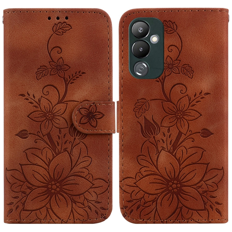 Lily Embossed Leather Phone Case, For Tecno Pova 5 Pro, For Tecno Pova Neo 3, For Tecno Pova 5, For Tecno Camon 20 Premier 5G, For Tecno Camon 20 Pro 5G, For Tecno Camon 20 Pro 4G / Camon 20, For Tecno Spark 10 5G, For Tecno Spark 10 4G / Spark 10C    ...
