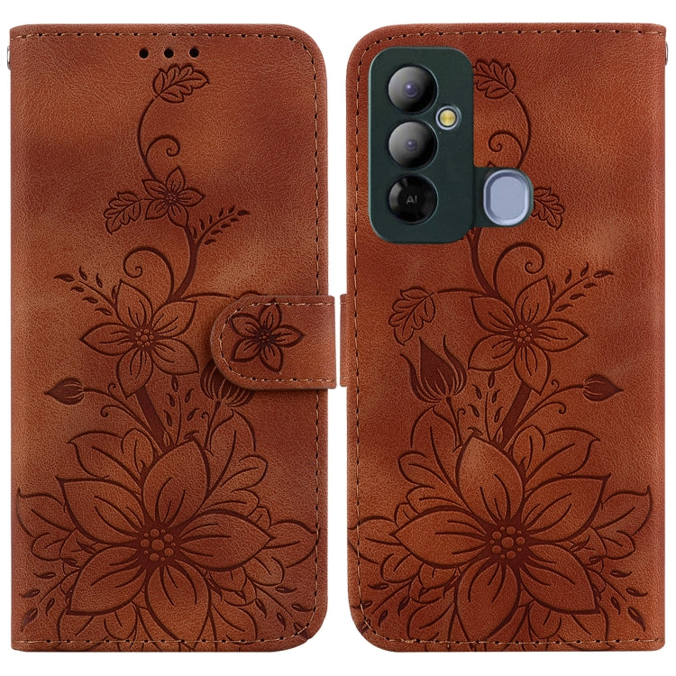 Lily Embossed Leather Phone Case, For Tecno Pova 5 Pro, For Tecno Pova Neo 3, For Tecno Pova 5, For Tecno Camon 20 Premier 5G, For Tecno Camon 20 Pro 5G, For Tecno Camon 20 Pro 4G / Camon 20, For Tecno Spark 10 5G, For Tecno Spark 10 4G / Spark 10C    ...