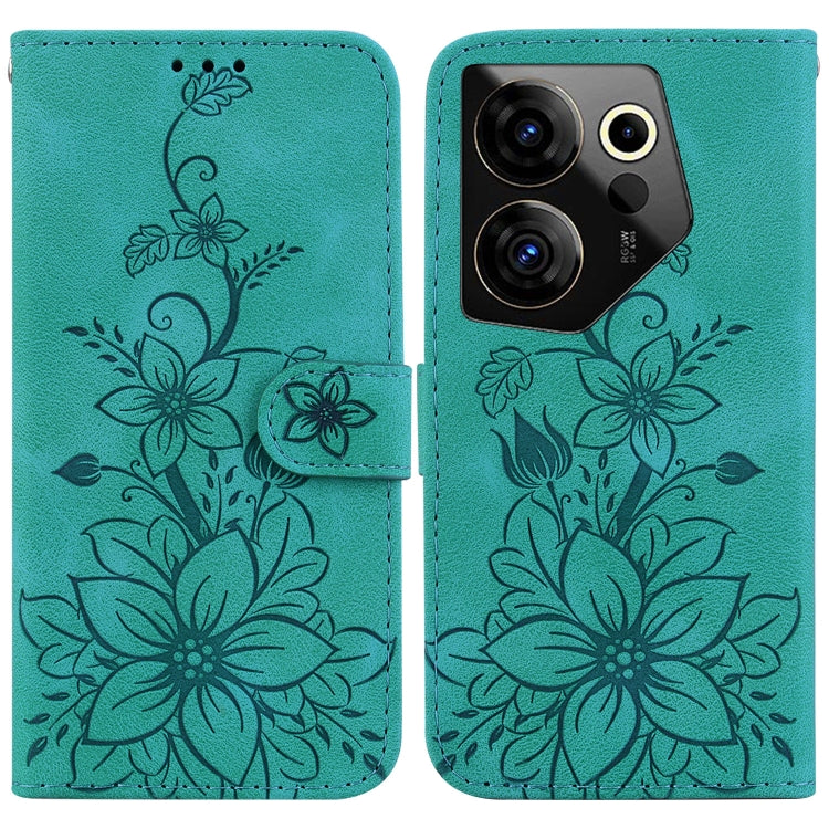 Lily Embossed Leather Phone Case, For Tecno Pova 5 Pro, For Tecno Pova Neo 3, For Tecno Pova 5, For Tecno Camon 20 Premier 5G, For Tecno Camon 20 Pro 5G, For Tecno Camon 20 Pro 4G / Camon 20, For Tecno Spark 10 5G, For Tecno Spark 10 4G / Spark 10C    ...