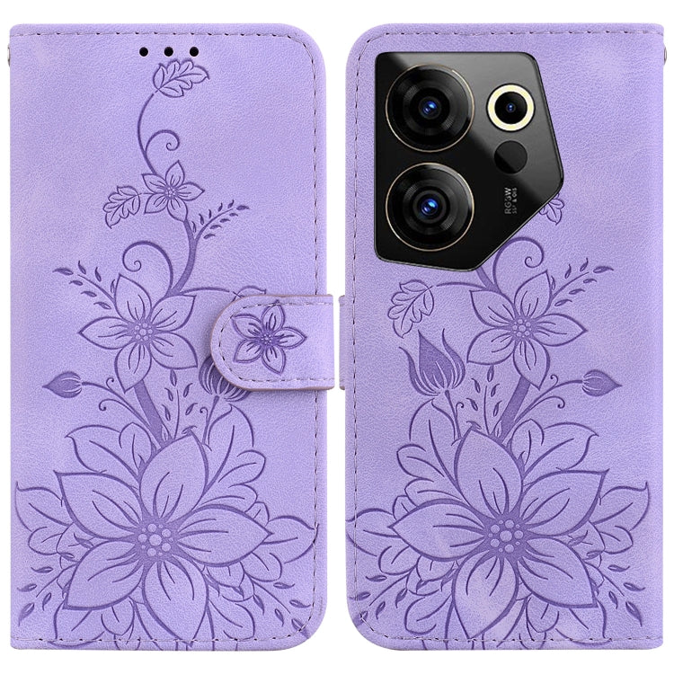 Lily Embossed Leather Phone Case, For Tecno Pova 5 Pro, For Tecno Pova Neo 3, For Tecno Pova 5, For Tecno Camon 20 Premier 5G, For Tecno Camon 20 Pro 5G, For Tecno Camon 20 Pro 4G / Camon 20, For Tecno Spark 10 5G, For Tecno Spark 10 4G / Spark 10C    ...
