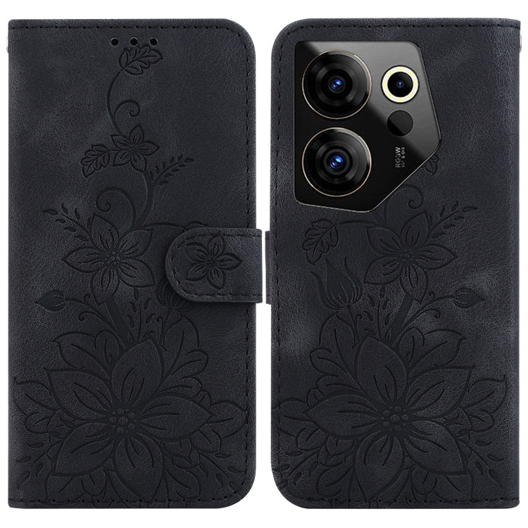 Lily Embossed Leather Phone Case, For Tecno Pova 5 Pro, For Tecno Pova Neo 3, For Tecno Pova 5, For Tecno Camon 20 Premier 5G, For Tecno Camon 20 Pro 5G, For Tecno Camon 20 Pro 4G / Camon 20, For Tecno Spark 10 5G, For Tecno Spark 10 4G / Spark 10C    ...