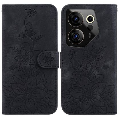 Lily Embossed Leather Phone Case, For Tecno Pova 5 Pro, For Tecno Pova Neo 3, For Tecno Pova 5, For Tecno Camon 20 Premier 5G, For Tecno Camon 20 Pro 5G, For Tecno Camon 20 Pro 4G / Camon 20, For Tecno Spark 10 5G, For Tecno Spark 10 4G / Spark 10C    ...