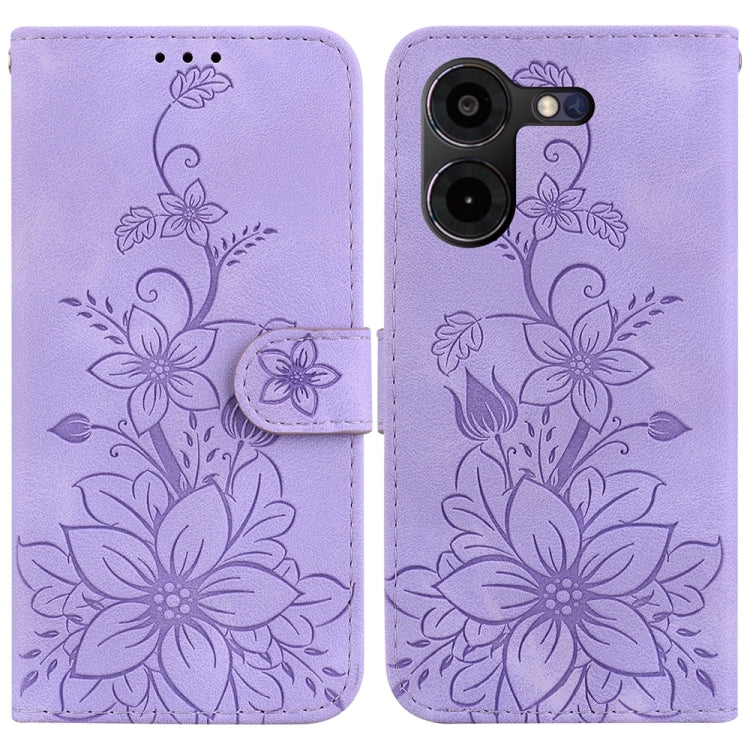 Lily Embossed Leather Phone Case, For Tecno Pova 5 Pro, For Tecno Pova Neo 3, For Tecno Pova 5, For Tecno Camon 20 Premier 5G, For Tecno Camon 20 Pro 5G, For Tecno Camon 20 Pro 4G / Camon 20, For Tecno Spark 10 5G, For Tecno Spark 10 4G / Spark 10C    ...