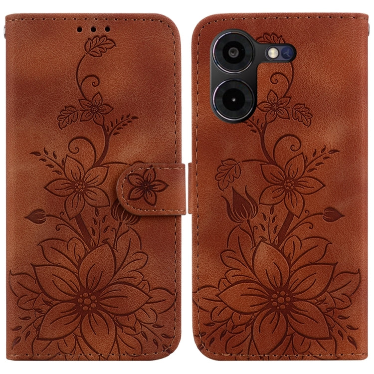 Lily Embossed Leather Phone Case, For Tecno Pova 5 Pro, For Tecno Pova Neo 3, For Tecno Pova 5, For Tecno Camon 20 Premier 5G, For Tecno Camon 20 Pro 5G, For Tecno Camon 20 Pro 4G / Camon 20, For Tecno Spark 10 5G, For Tecno Spark 10 4G / Spark 10C    ...
