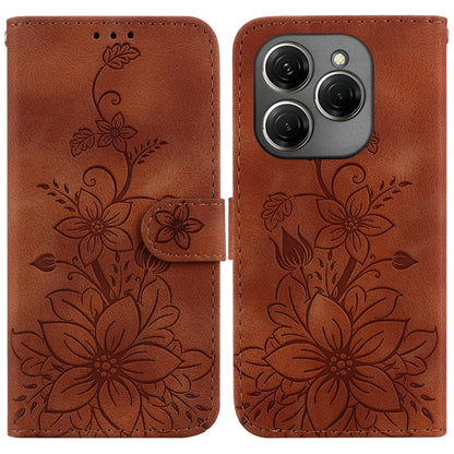 Lily Embossed Leather Phone Case, For Tecno Pop 10 / Spark Go 2 4G, For Tecno Camon 40 Pro 4G, For Tecno Camon 40, For Tecno Pop 9 5G / Spark 30C 5G, For Tecno Camon 30S / Camon 30S Pro, For Tecno Spark 30 Pro, For Tecno Spark 30 4G, For Tecno Spark 30...