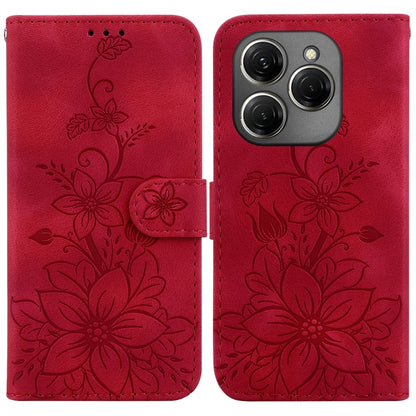 Lily Embossed Leather Phone Case, For Tecno Pop 10 / Spark Go 2 4G, For Tecno Camon 40 Pro 4G, For Tecno Camon 40, For Tecno Pop 9 5G / Spark 30C 5G, For Tecno Camon 30S / Camon 30S Pro, For Tecno Spark 30 Pro, For Tecno Spark 30 4G, For Tecno Spark 30...