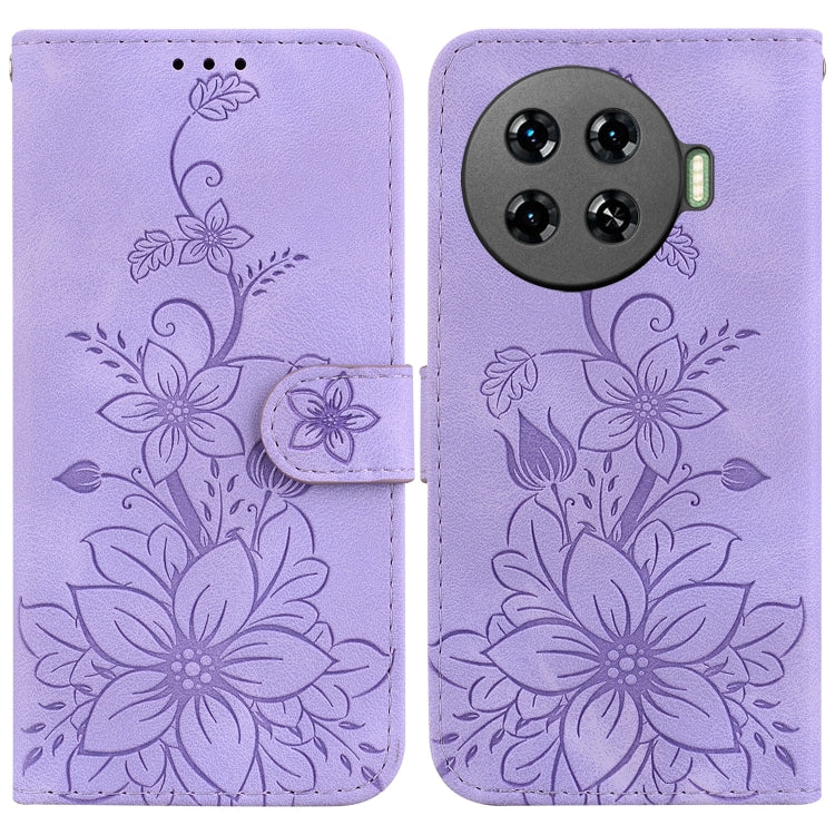 Lily Embossed Leather Phone Case, For Tecno Pop 10 / Spark Go 2 4G, For Tecno Camon 40 Pro 4G, For Tecno Camon 40, For Tecno Pop 9 5G / Spark 30C 5G, For Tecno Camon 30S / Camon 30S Pro, For Tecno Spark 30 Pro, For Tecno Spark 30 4G, For Tecno Spark 30...