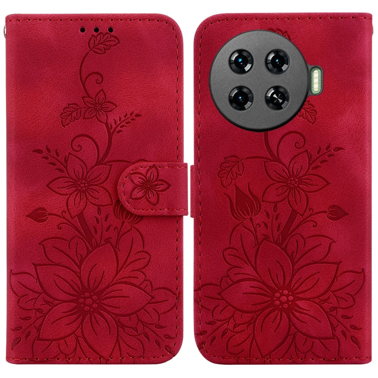 Lily Embossed Leather Phone Case, For Tecno Pop 10 / Spark Go 2 4G, For Tecno Camon 40 Pro 4G, For Tecno Camon 40, For Tecno Pop 9 5G / Spark 30C 5G, For Tecno Camon 30S / Camon 30S Pro, For Tecno Spark 30 Pro, For Tecno Spark 30 4G, For Tecno Spark 30...