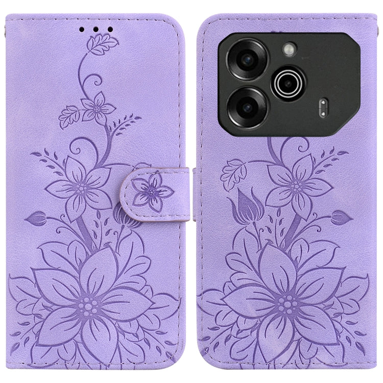 Lily Embossed Leather Phone Case, For Tecno Pop 10 / Spark Go 2 4G, For Tecno Camon 40 Pro 4G, For Tecno Camon 40, For Tecno Pop 9 5G / Spark 30C 5G, For Tecno Camon 30S / Camon 30S Pro, For Tecno Spark 30 Pro, For Tecno Spark 30 4G, For Tecno Spark 30...