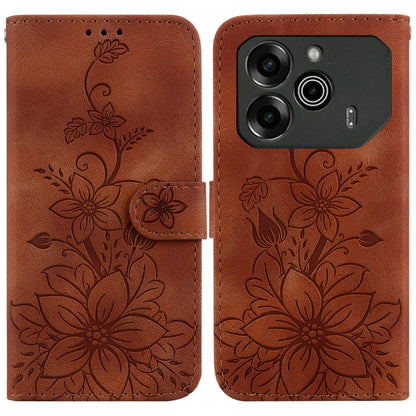 Lily Embossed Leather Phone Case, For Tecno Pop 10 / Spark Go 2 4G, For Tecno Camon 40 Pro 4G, For Tecno Camon 40, For Tecno Pop 9 5G / Spark 30C 5G, For Tecno Camon 30S / Camon 30S Pro, For Tecno Spark 30 Pro, For Tecno Spark 30 4G, For Tecno Spark 30...
