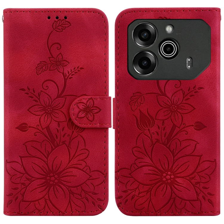 Lily Embossed Leather Phone Case, For Tecno Pop 10 / Spark Go 2 4G, For Tecno Camon 40 Pro 4G, For Tecno Camon 40, For Tecno Pop 9 5G / Spark 30C 5G, For Tecno Camon 30S / Camon 30S Pro, For Tecno Spark 30 Pro, For Tecno Spark 30 4G, For Tecno Spark 30...