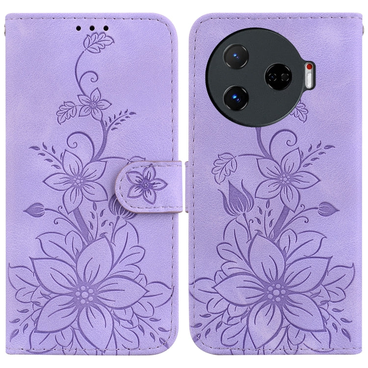 Lily Embossed Leather Phone Case, For Tecno Pop 10 / Spark Go 2 4G, For Tecno Camon 40 Pro 4G, For Tecno Camon 40, For Tecno Pop 9 5G / Spark 30C 5G, For Tecno Camon 30S / Camon 30S Pro, For Tecno Spark 30 Pro, For Tecno Spark 30 4G, For Tecno Spark 30...