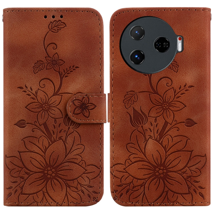 Lily Embossed Leather Phone Case, For Tecno Pop 10 / Spark Go 2 4G, For Tecno Camon 40 Pro 4G, For Tecno Camon 40, For Tecno Pop 9 5G / Spark 30C 5G, For Tecno Camon 30S / Camon 30S Pro, For Tecno Spark 30 Pro, For Tecno Spark 30 4G, For Tecno Spark 30...