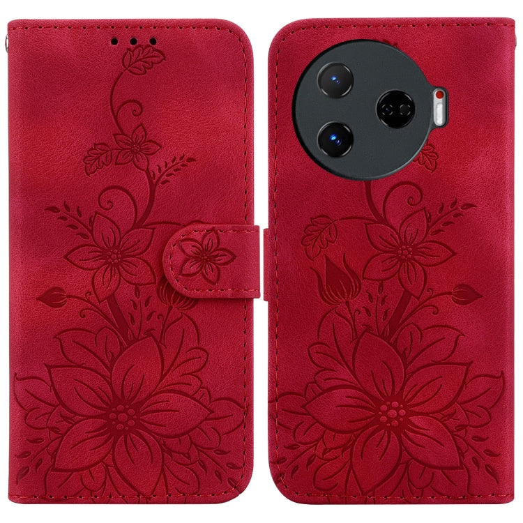 Lily Embossed Leather Phone Case, For Tecno Pop 10 / Spark Go 2 4G, For Tecno Camon 40 Pro 4G, For Tecno Camon 40, For Tecno Pop 9 5G / Spark 30C 5G, For Tecno Camon 30S / Camon 30S Pro, For Tecno Spark 30 Pro, For Tecno Spark 30 4G, For Tecno Spark 30...