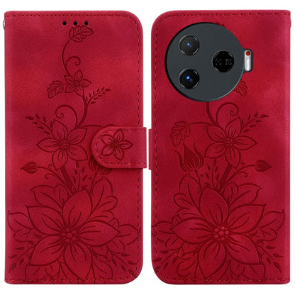 Lily Embossed Leather Phone Case, For Tecno Pop 10 / Spark Go 2 4G, For Tecno Camon 40 Pro 4G, For Tecno Camon 40, For Tecno Pop 9 5G / Spark 30C 5G, For Tecno Camon 30S / Camon 30S Pro, For Tecno Spark 30 Pro, For Tecno Spark 30 4G, For Tecno Spark 30...