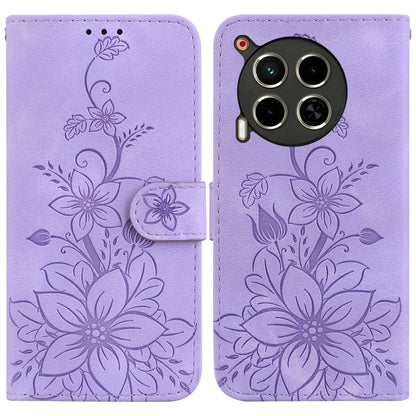 Lily Embossed Leather Phone Case, For Tecno Pop 10 / Spark Go 2 4G, For Tecno Camon 40 Pro 4G, For Tecno Camon 40, For Tecno Pop 9 5G / Spark 30C 5G, For Tecno Camon 30S / Camon 30S Pro, For Tecno Spark 30 Pro, For Tecno Spark 30 4G, For Tecno Spark 30...