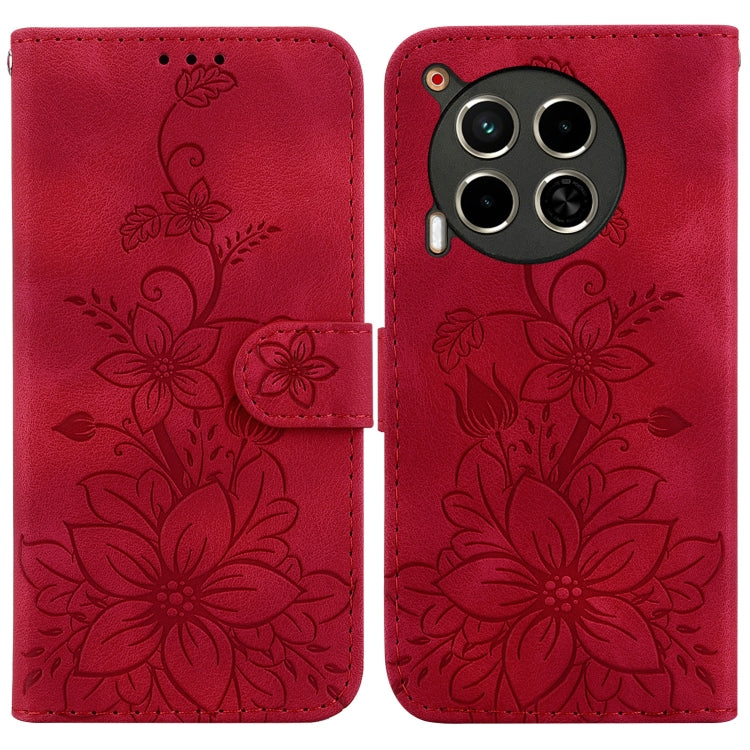 Lily Embossed Leather Phone Case, For Tecno Pop 10 / Spark Go 2 4G, For Tecno Camon 40 Pro 4G, For Tecno Camon 40, For Tecno Pop 9 5G / Spark 30C 5G, For Tecno Camon 30S / Camon 30S Pro, For Tecno Spark 30 Pro, For Tecno Spark 30 4G, For Tecno Spark 30...