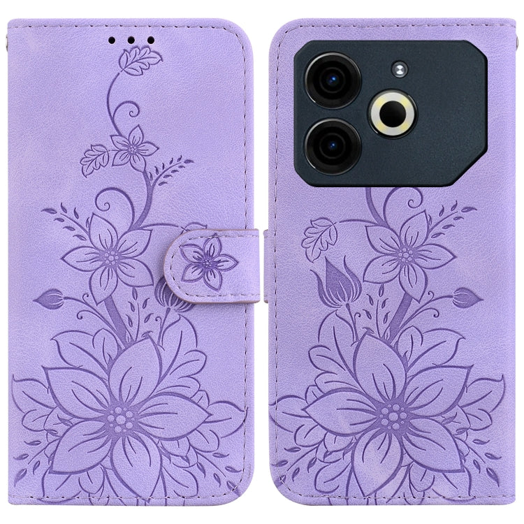 Lily Embossed Leather Phone Case, For Tecno Pop 10 / Spark Go 2 4G, For Tecno Camon 40 Pro 4G, For Tecno Camon 40, For Tecno Pop 9 5G / Spark 30C 5G, For Tecno Camon 30S / Camon 30S Pro, For Tecno Spark 30 Pro, For Tecno Spark 30 4G, For Tecno Spark 30...