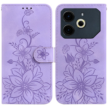 Lily Embossed Leather Phone Case, For Tecno Pop 10 / Spark Go 2 4G, For Tecno Camon 40 Pro 4G, For Tecno Camon 40, For Tecno Pop 9 5G / Spark 30C 5G, For Tecno Camon 30S / Camon 30S Pro, For Tecno Spark 30 Pro, For Tecno Spark 30 4G, For Tecno Spark 30...