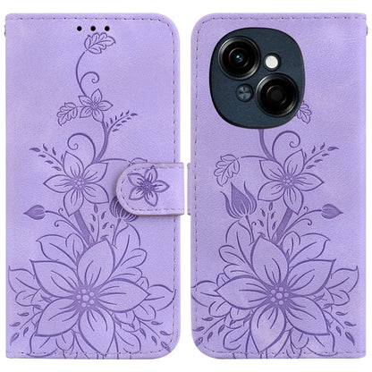 Lily Embossed Leather Phone Case, For Tecno Pop 10 / Spark Go 2 4G, For Tecno Camon 40 Pro 4G, For Tecno Camon 40, For Tecno Pop 9 5G / Spark 30C 5G, For Tecno Camon 30S / Camon 30S Pro, For Tecno Spark 30 Pro, For Tecno Spark 30 4G, For Tecno Spark 30...