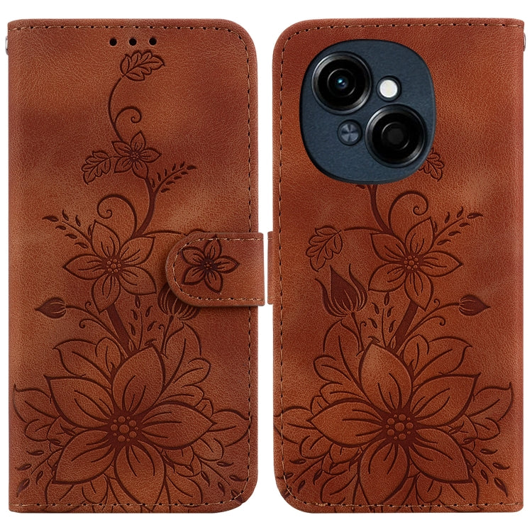 Lily Embossed Leather Phone Case, For Tecno Pop 10 / Spark Go 2 4G, For Tecno Camon 40 Pro 4G, For Tecno Camon 40, For Tecno Pop 9 5G / Spark 30C 5G, For Tecno Camon 30S / Camon 30S Pro, For Tecno Spark 30 Pro, For Tecno Spark 30 4G, For Tecno Spark 30...