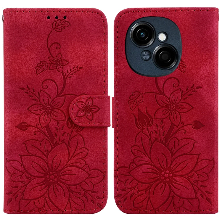Lily Embossed Leather Phone Case, For Tecno Pop 10 / Spark Go 2 4G, For Tecno Camon 40 Pro 4G, For Tecno Camon 40, For Tecno Pop 9 5G / Spark 30C 5G, For Tecno Camon 30S / Camon 30S Pro, For Tecno Spark 30 Pro, For Tecno Spark 30 4G, For Tecno Spark 30...