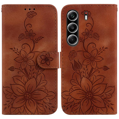 Lily Embossed Leather Phone Case, For Tecno Pop 10 / Spark Go 2 4G, For Tecno Camon 40 Pro 4G, For Tecno Camon 40, For Tecno Pop 9 5G / Spark 30C 5G, For Tecno Camon 30S / Camon 30S Pro, For Tecno Spark 30 Pro, For Tecno Spark 30 4G, For Tecno Spark 30...