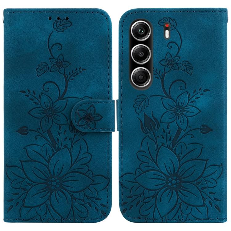 Lily Embossed Leather Phone Case, For Tecno Pop 10 / Spark Go 2 4G, For Tecno Camon 40 Pro 4G, For Tecno Camon 40, For Tecno Pop 9 5G / Spark 30C 5G, For Tecno Camon 30S / Camon 30S Pro, For Tecno Spark 30 Pro, For Tecno Spark 30 4G, For Tecno Spark 30...