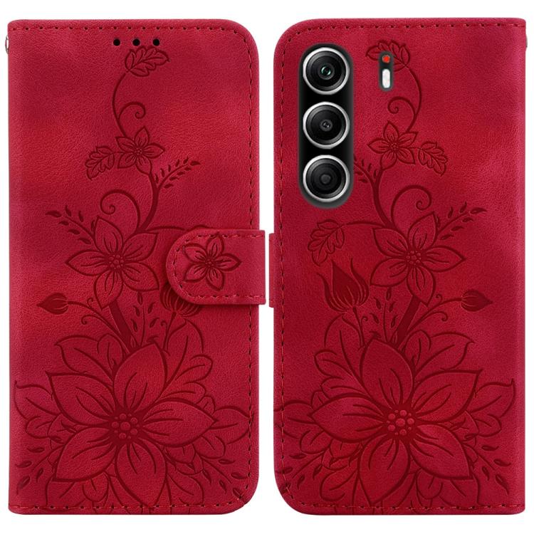 Lily Embossed Leather Phone Case, For Tecno Pop 10 / Spark Go 2 4G, For Tecno Camon 40 Pro 4G, For Tecno Camon 40, For Tecno Pop 9 5G / Spark 30C 5G, For Tecno Camon 30S / Camon 30S Pro, For Tecno Spark 30 Pro, For Tecno Spark 30 4G, For Tecno Spark 30...