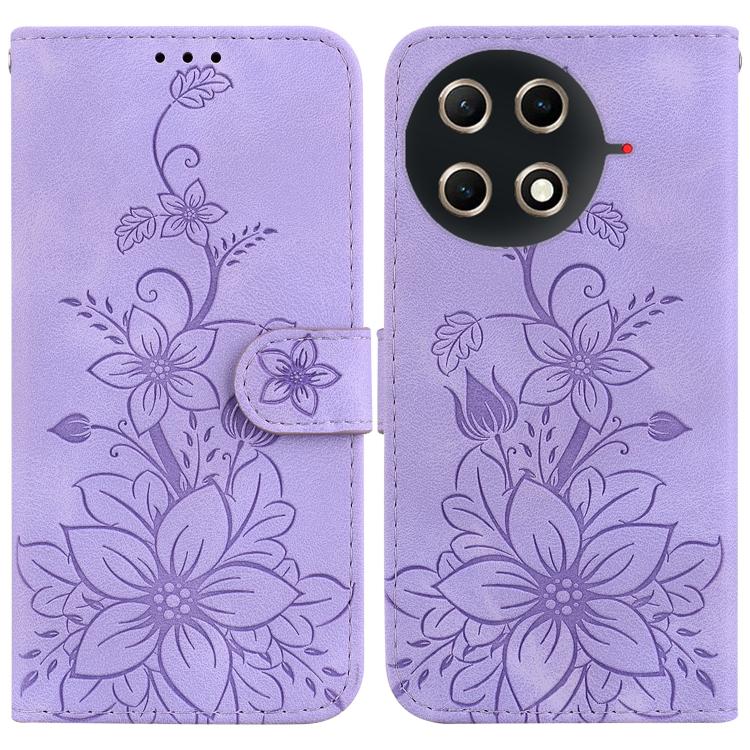 Lily Embossed Leather Phone Case, For Tecno Pop 10 / Spark Go 2 4G, For Tecno Camon 40 Pro 4G, For Tecno Camon 40, For Tecno Pop 9 5G / Spark 30C 5G, For Tecno Camon 30S / Camon 30S Pro, For Tecno Spark 30 Pro, For Tecno Spark 30 4G, For Tecno Spark 30...