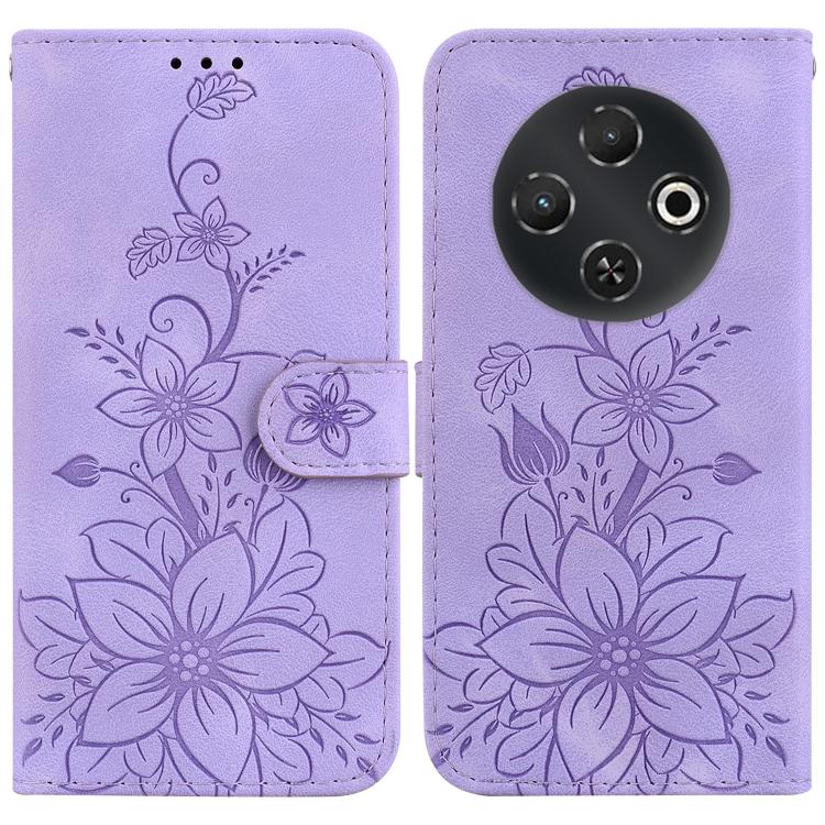 Lily Embossed Leather Phone Case, For Tecno Pop 10 / Spark Go 2 4G, For Tecno Camon 40 Pro 4G, For Tecno Camon 40, For Tecno Pop 9 5G / Spark 30C 5G, For Tecno Camon 30S / Camon 30S Pro, For Tecno Spark 30 Pro, For Tecno Spark 30 4G, For Tecno Spark 30...