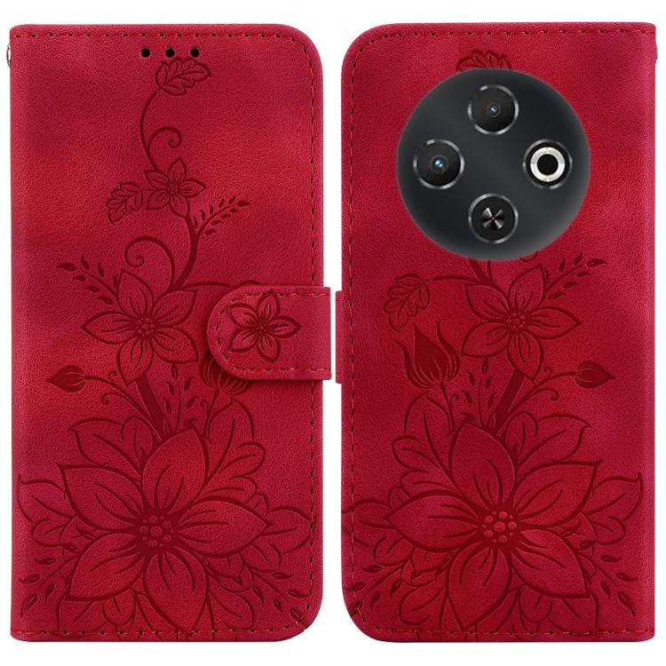 Lily Embossed Leather Phone Case, For Tecno Pop 10 / Spark Go 2 4G, For Tecno Camon 40 Pro 4G, For Tecno Camon 40, For Tecno Pop 9 5G / Spark 30C 5G, For Tecno Camon 30S / Camon 30S Pro, For Tecno Spark 30 Pro, For Tecno Spark 30 4G, For Tecno Spark 30...